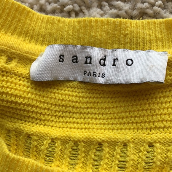 Sandro Paris Yellow Round neck Sweater medium - Picture 5 of 13